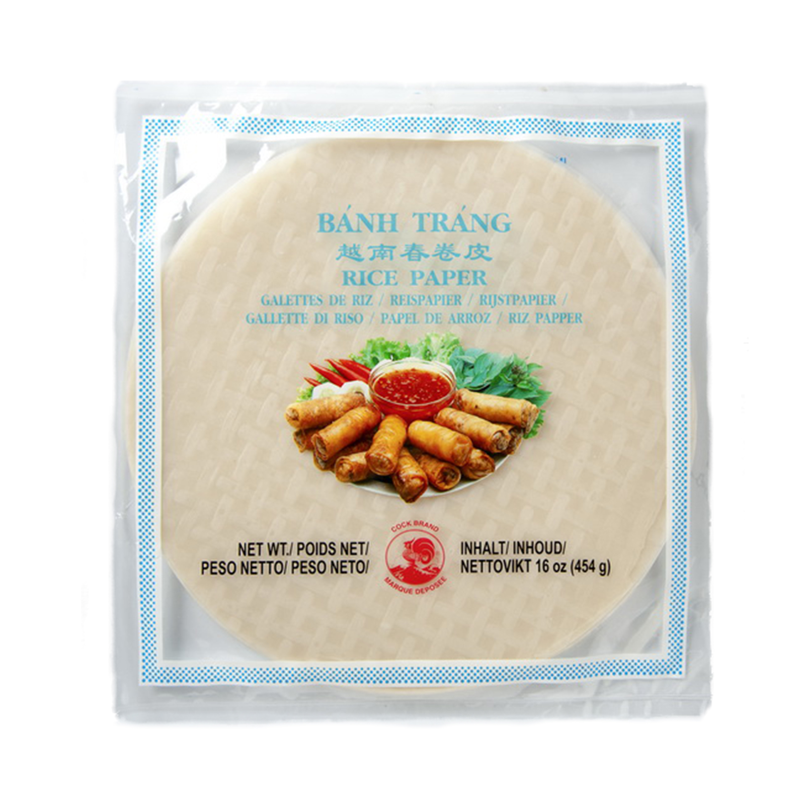 Spring Roll Rice Paper Round 16cm, 80sht 454gr