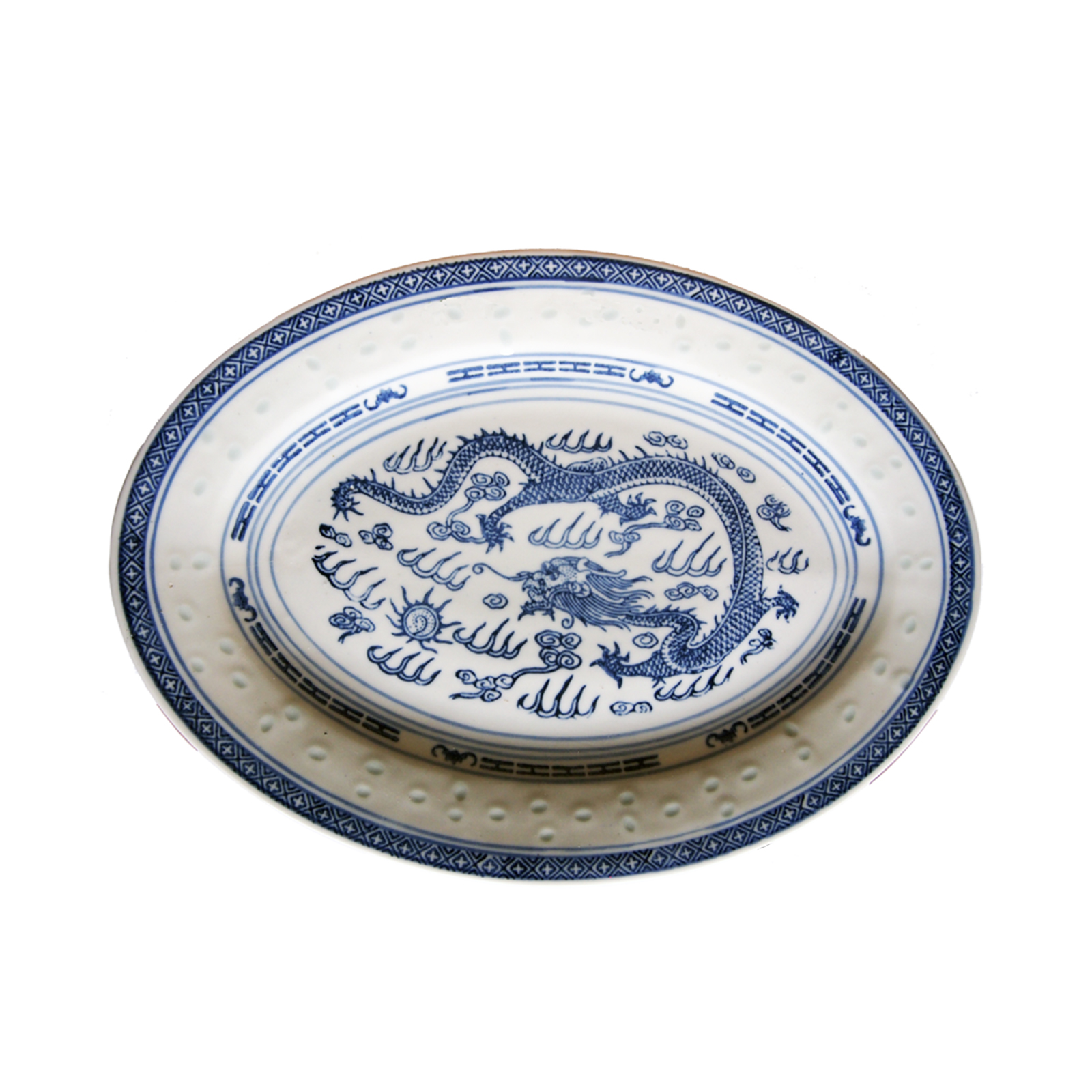  Plate Blue-white, Oval 35cm 1244gr