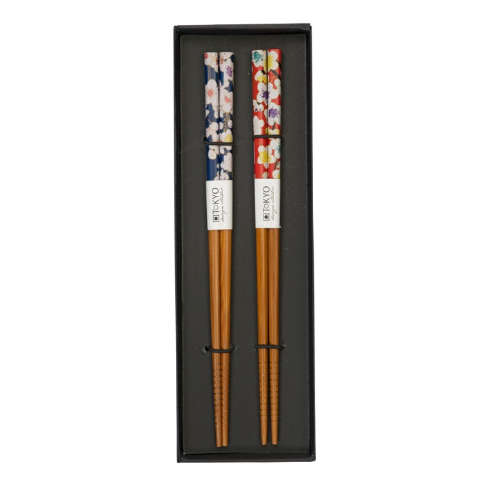 Fz Chopstick Rd/bl Flower 1/10, Set/2 100gr