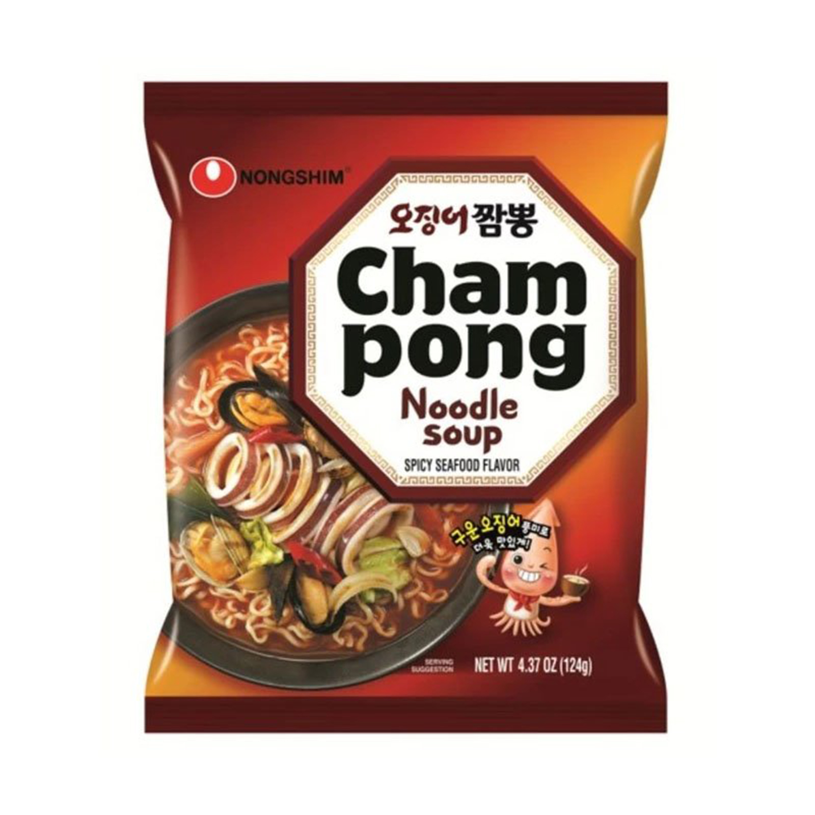 Champong Ramyun Instant Noodle Spicy Seafood  124gr