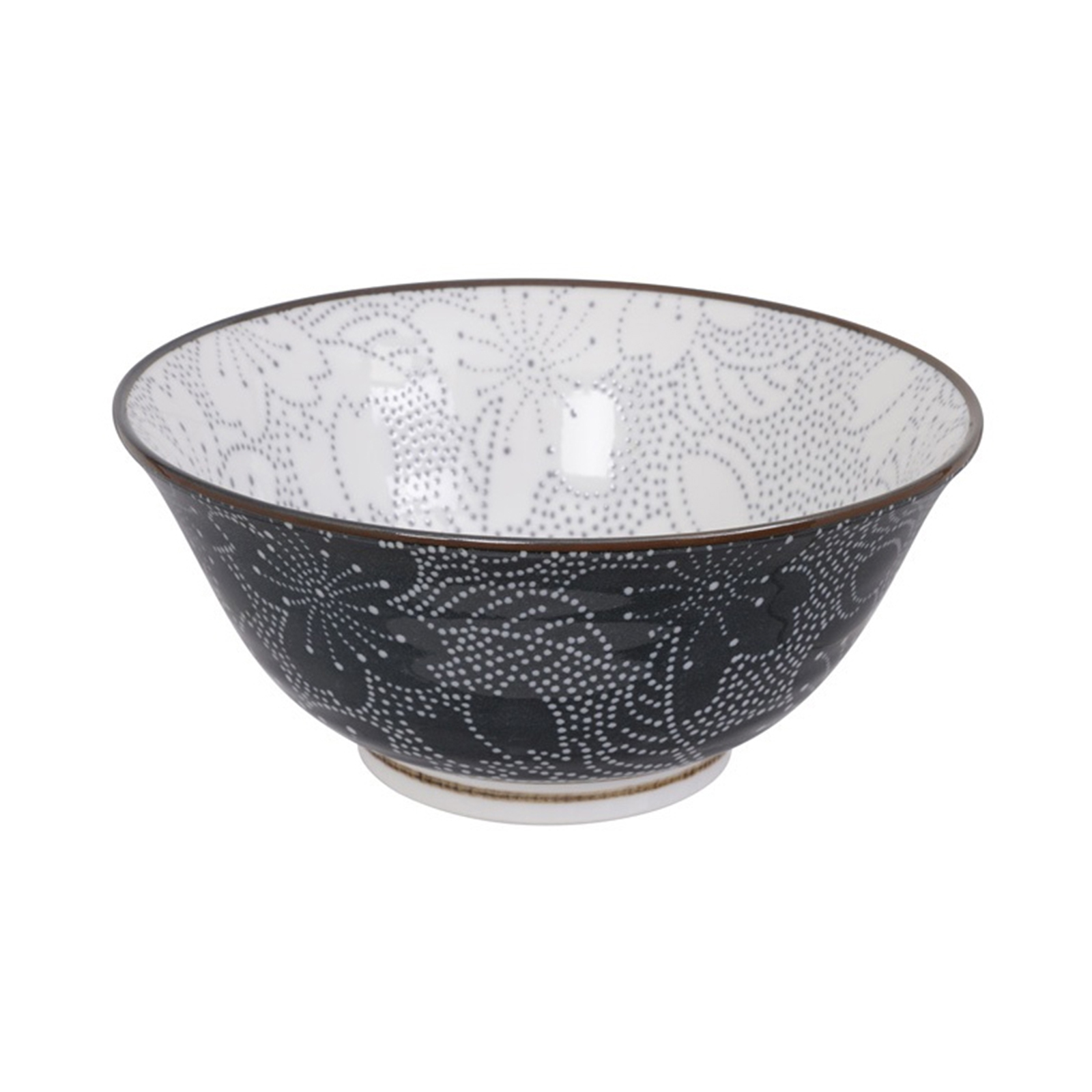 Mixed Bowl Dot, Grey/black, Sakura 14.8x6.8cm, 500ml 500gr