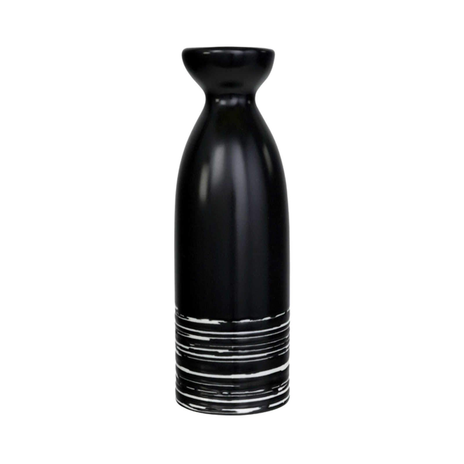 Sake Bottle Black Maru Series 17.5cm, 180ml, 6/72 260gr