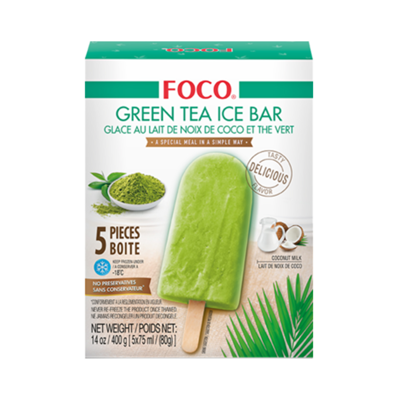 Green Tea Ice Cream  Bar 400gr