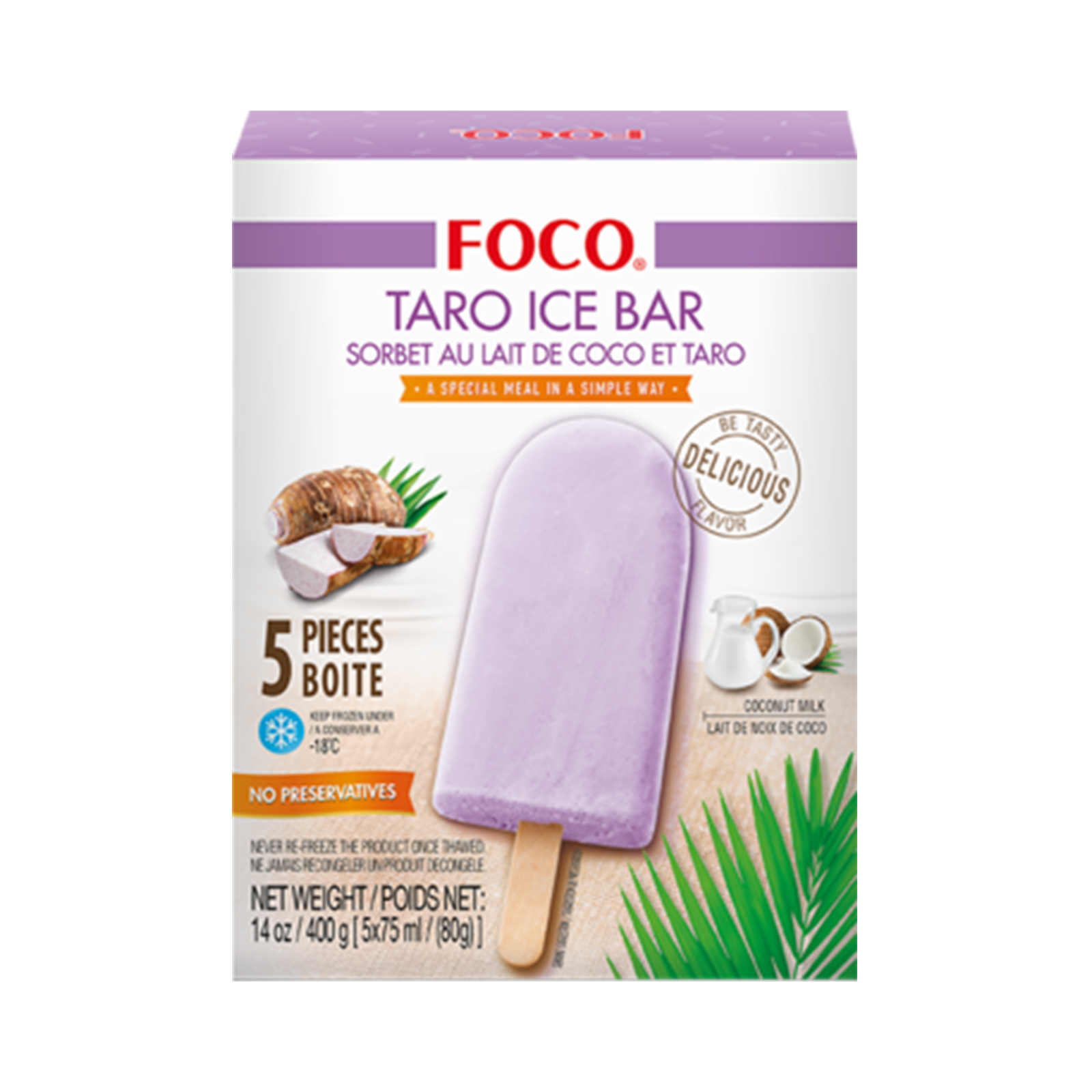 Taro Ice Cream  Bar 400gr