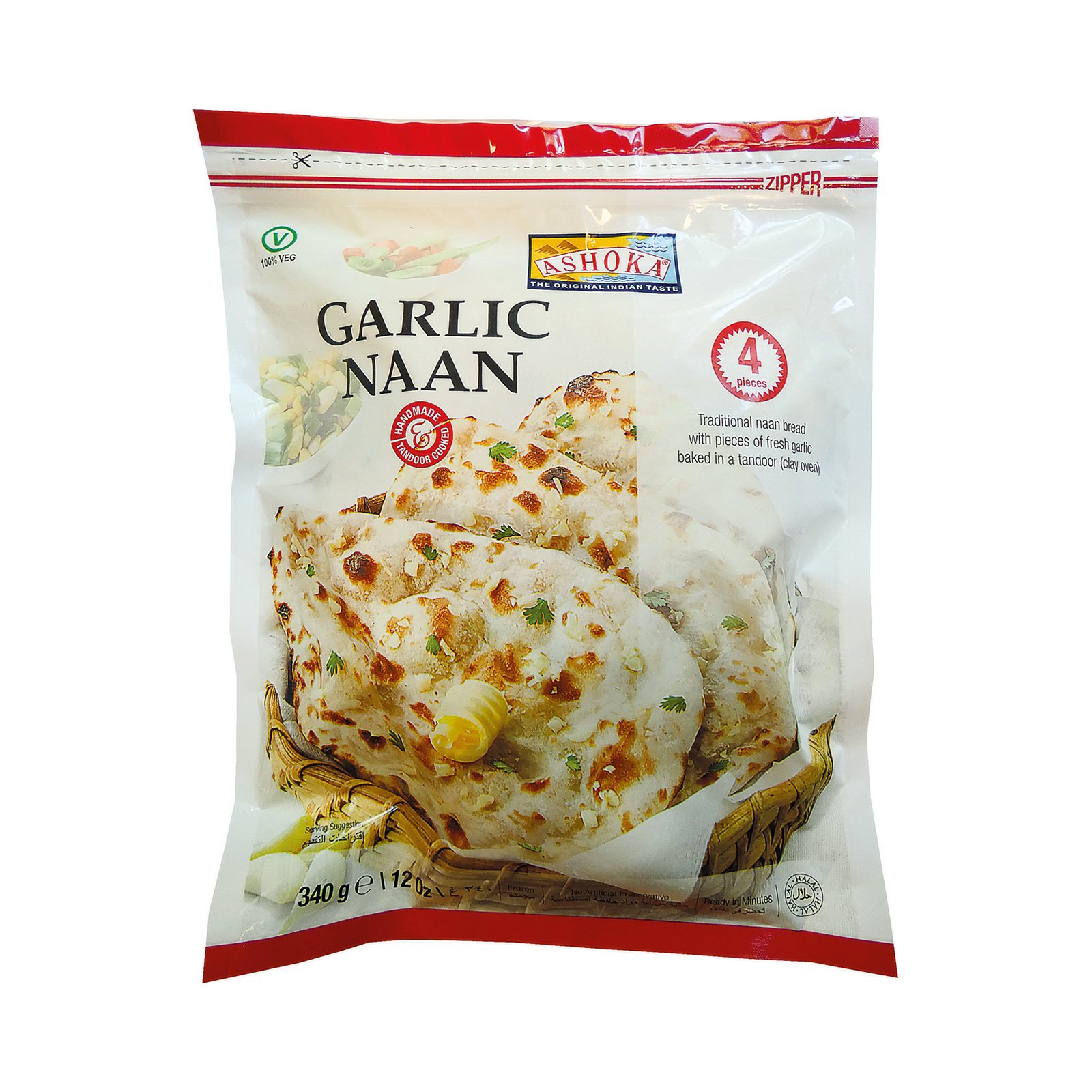 Garlic Naan Pastry Tandoori 4pcs/bag 340gr