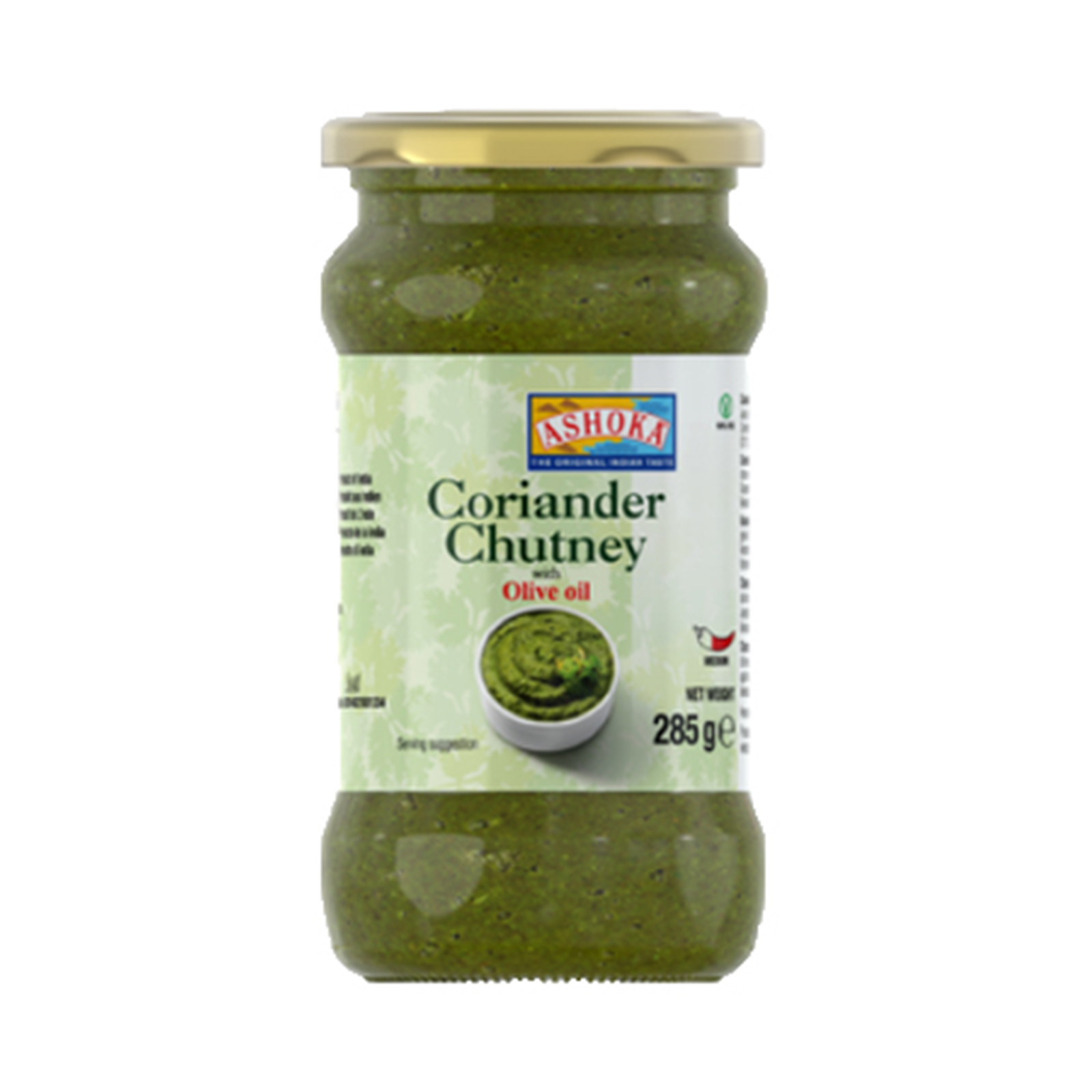 Coriander Chutney Medium Hot, With Olive Oil  285gr