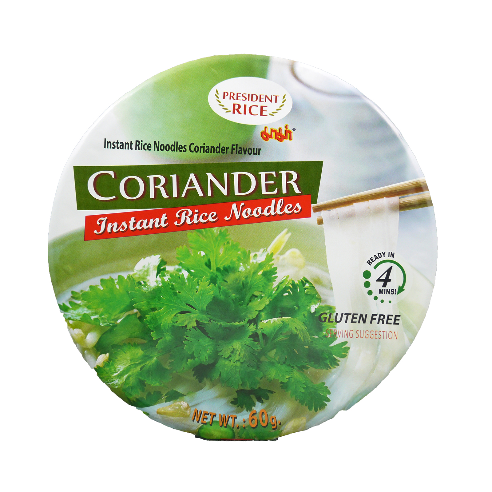 Rice Instant Noodle Coriander Flavor, Gluten Free Bowl 60gr