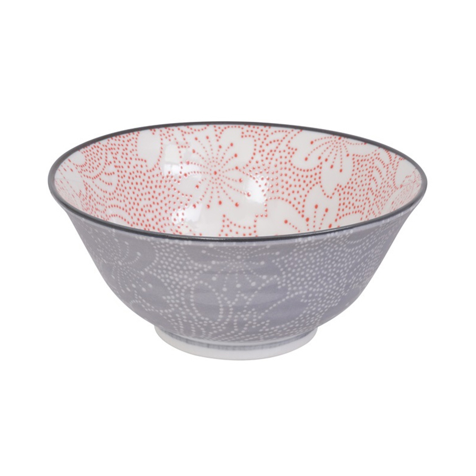 Mixed Bowl Dot, Red/grey 14.8x6.8cm, Hb-7101/c 500gr