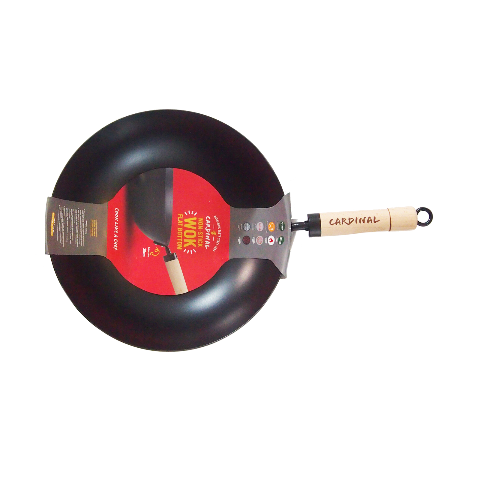  Wok 2 Layer Silicon Nonstick Coating, Carbon Steel, Flat 1wh, 2.00mm, 30cm 1000gr