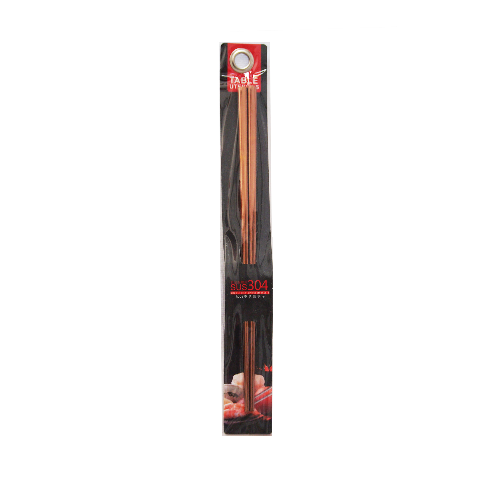  Chopstick Chinese/japanese Style, Rose Gold, Round Edge 1pair, L:23cm 200gr