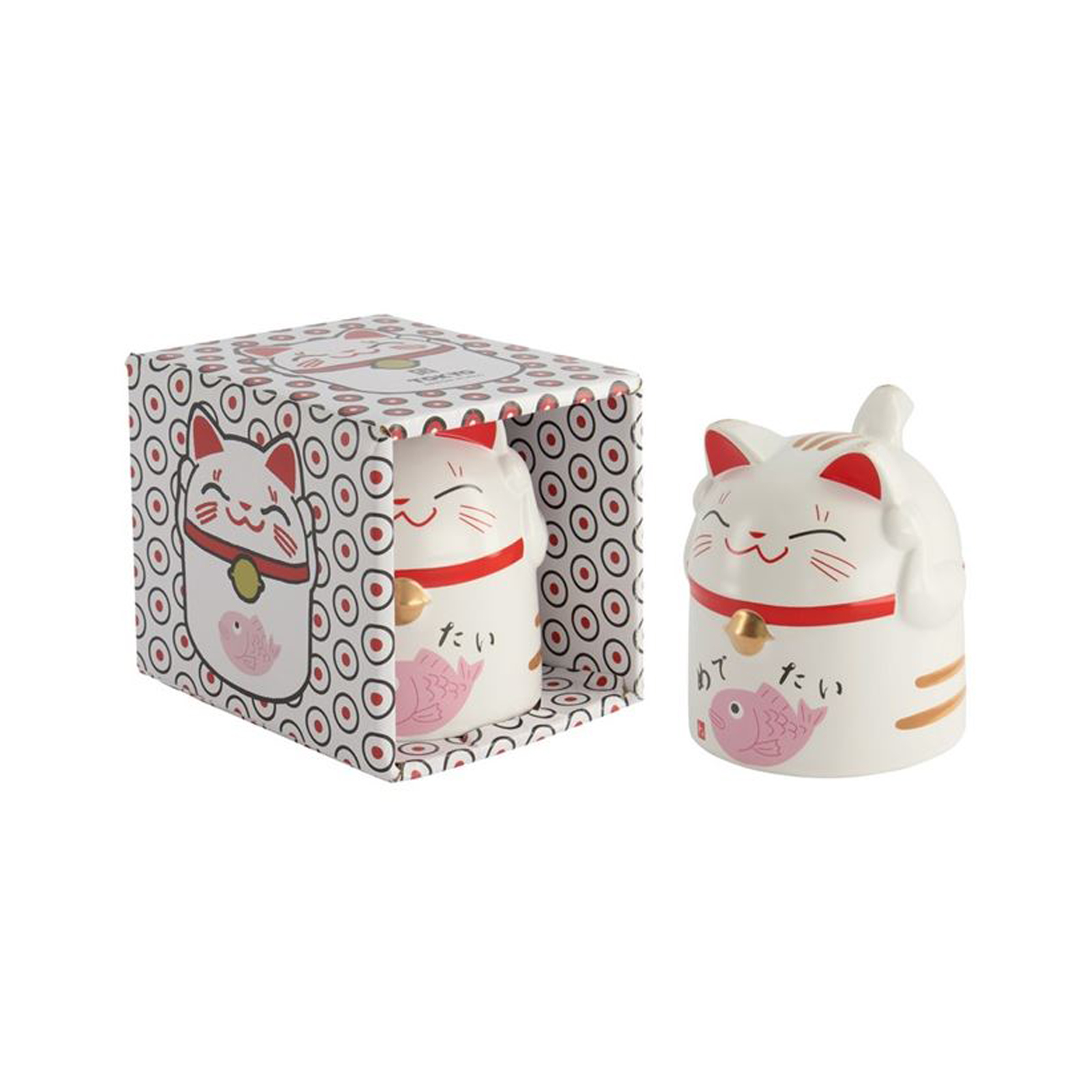 Kawaii Lucky Cat Mug Pink Giftset  8.7x10.2cm 350ml 256gr