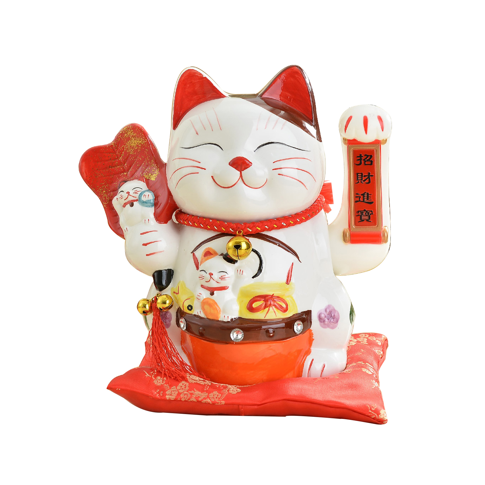 Lucky Cat Porcelain (26x17x26cm), Battery Powered 590gr