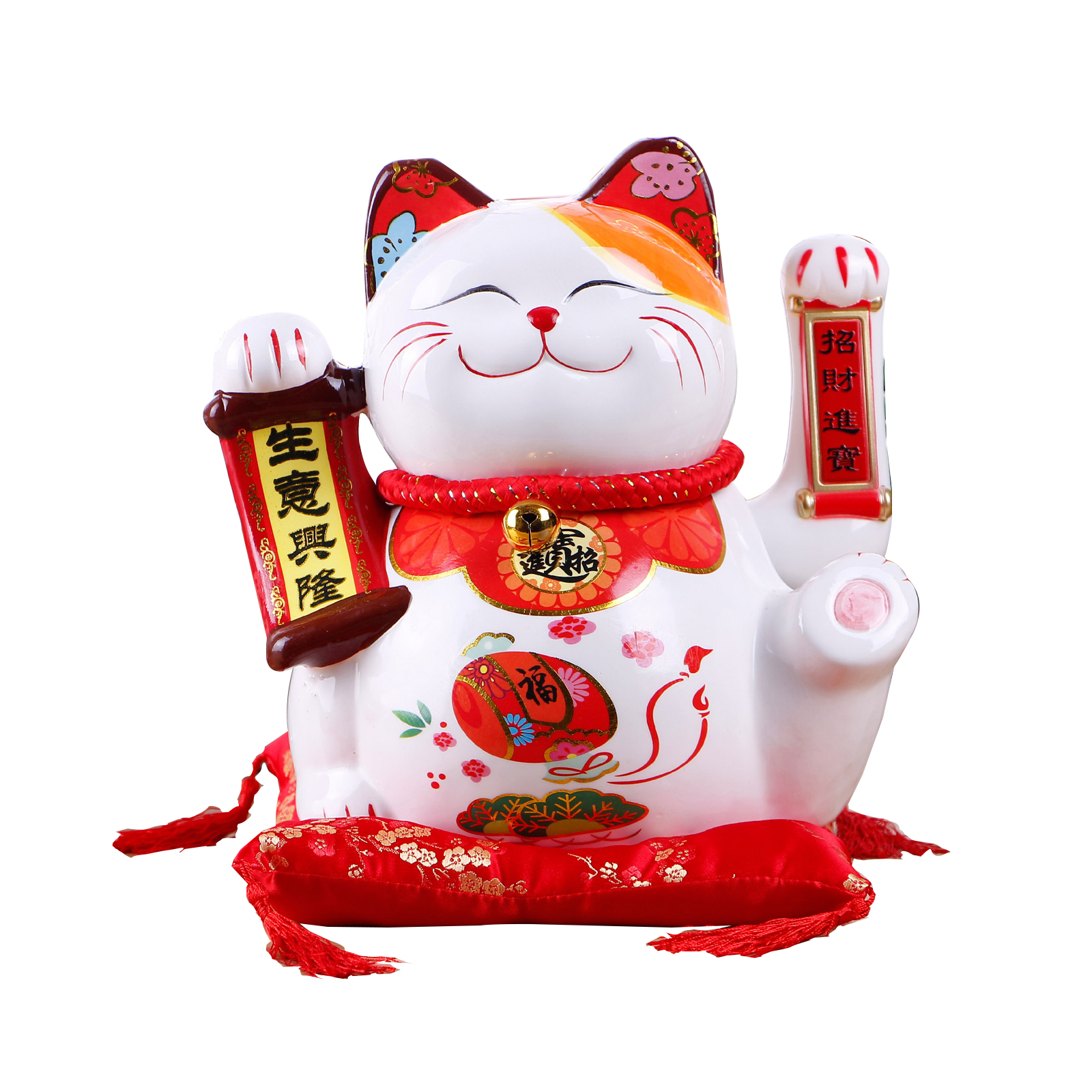 Lucky Cat Battery & Plug Powered, Porcelain (27x23x29cm) 1560gr