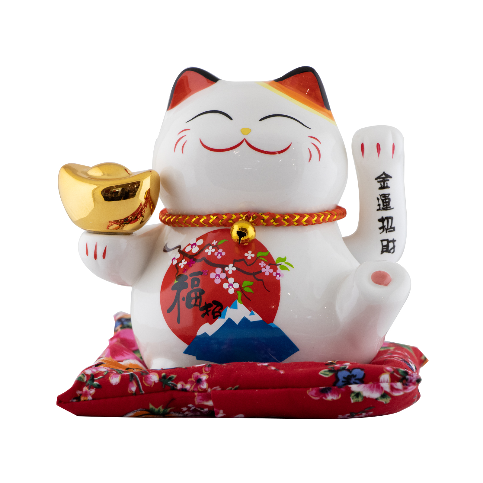 Lucky Cat Battery Powered, Gold, Ingot (16x14x16cm) 590gr