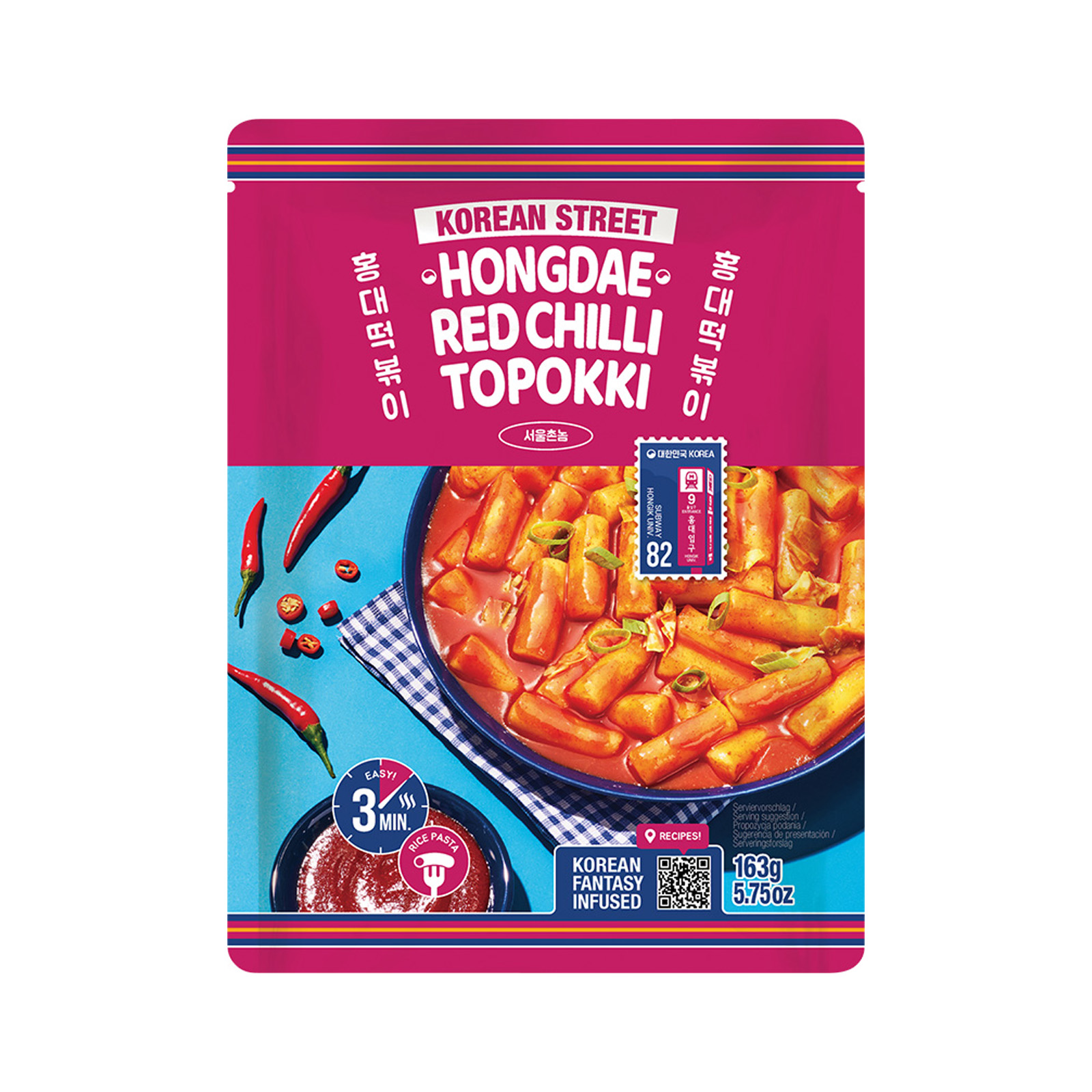 Topokki Hongdae Red Chilli Flavour   163gr