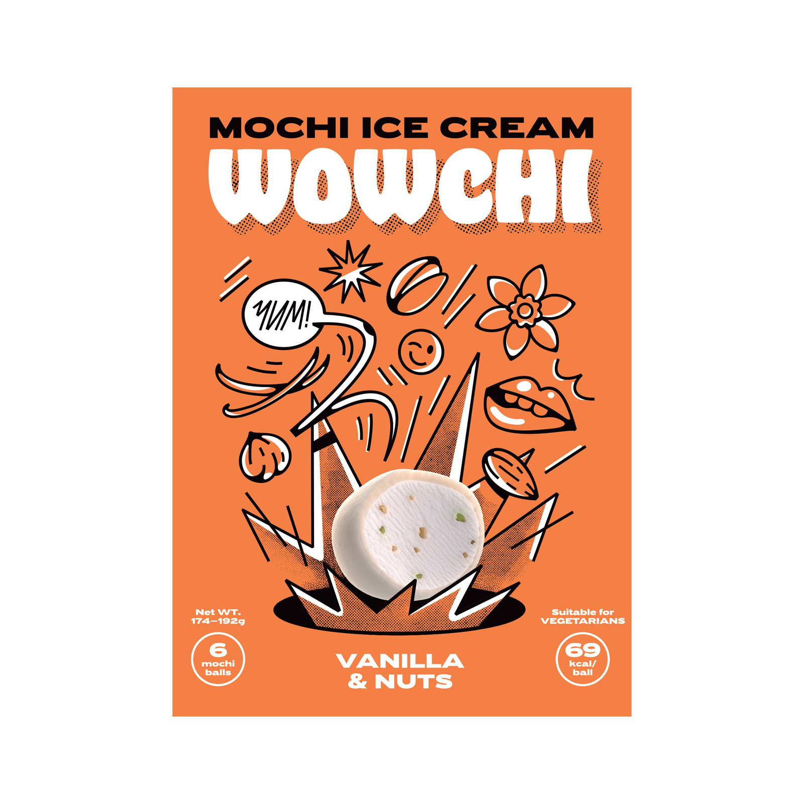 Mochi Ice Cream Vanilla & Nuts  174gr