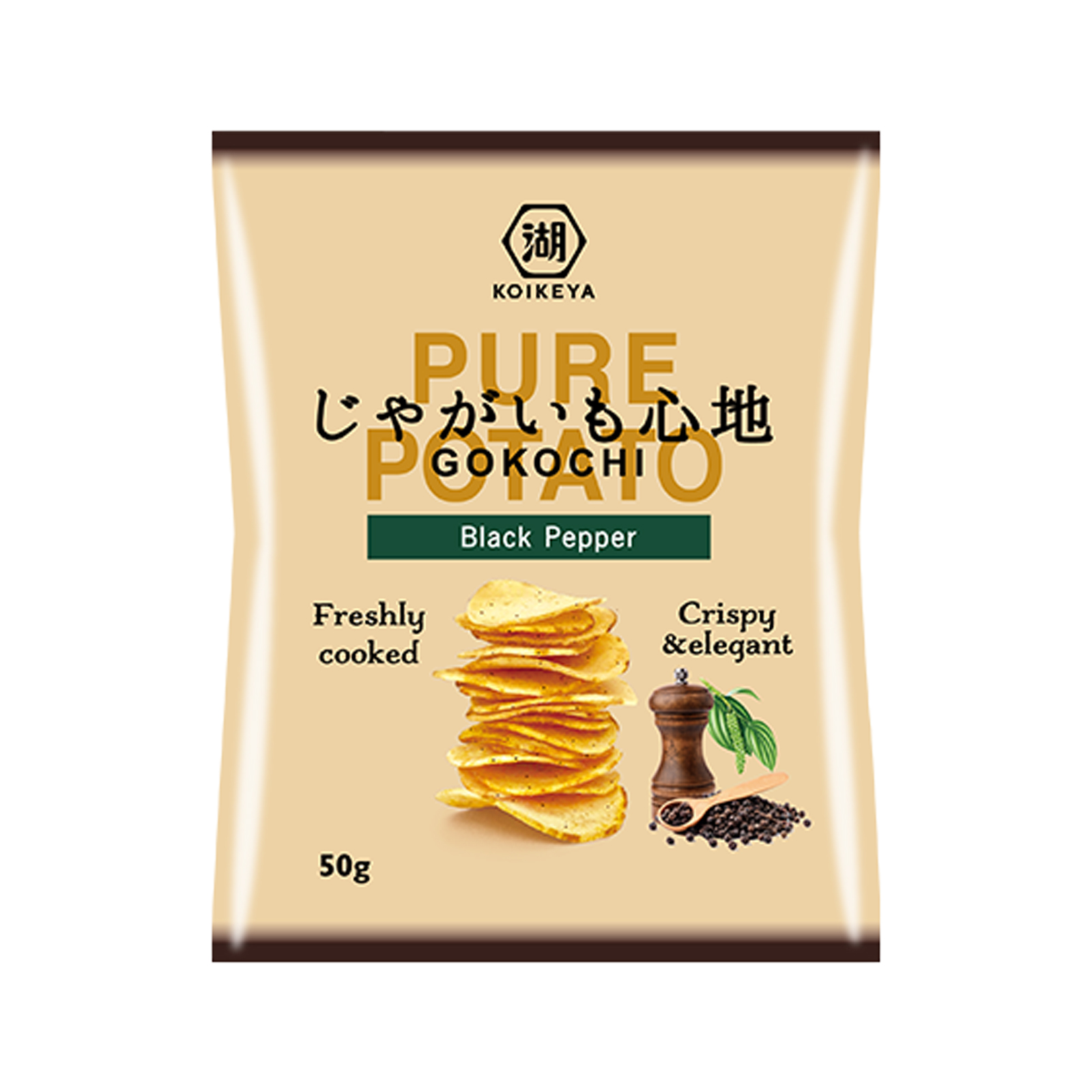 Chips Gokochi Pure Potato Black Pepper  50gr