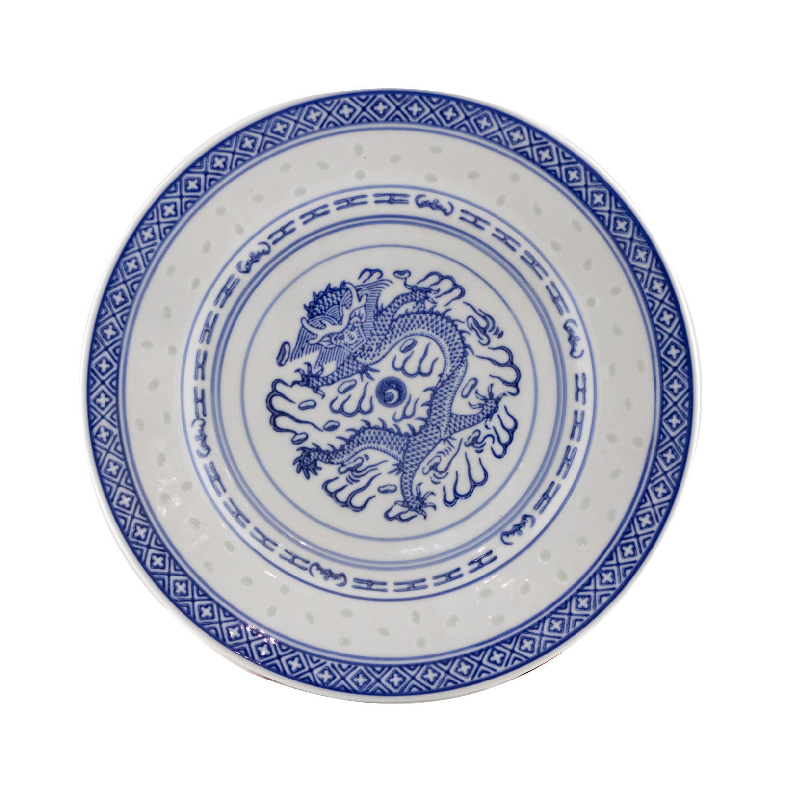  Plate Blue/white, Dragon, Oval 20cm 500gr