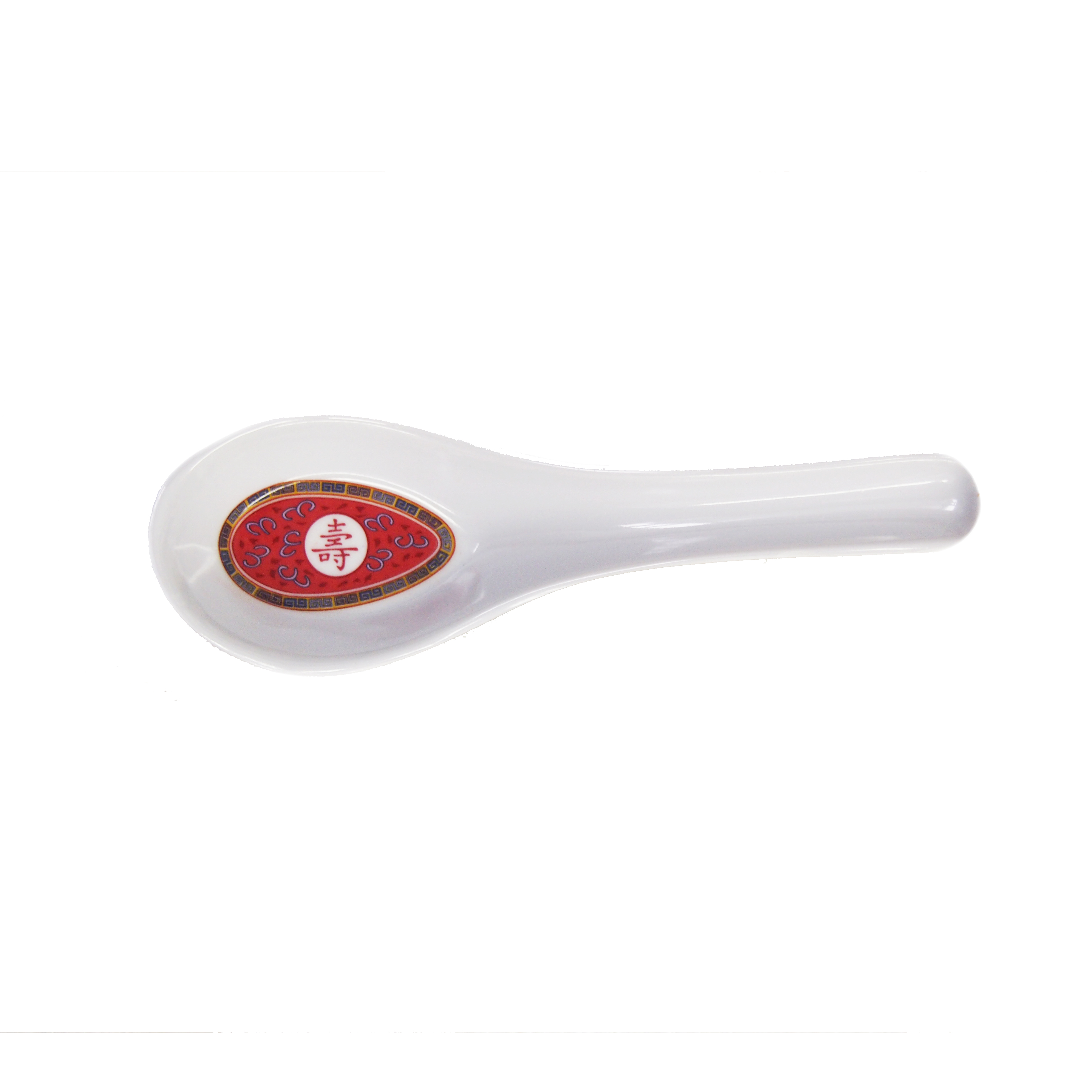 Spoon Melamine, White/red 5.5 In 5gr