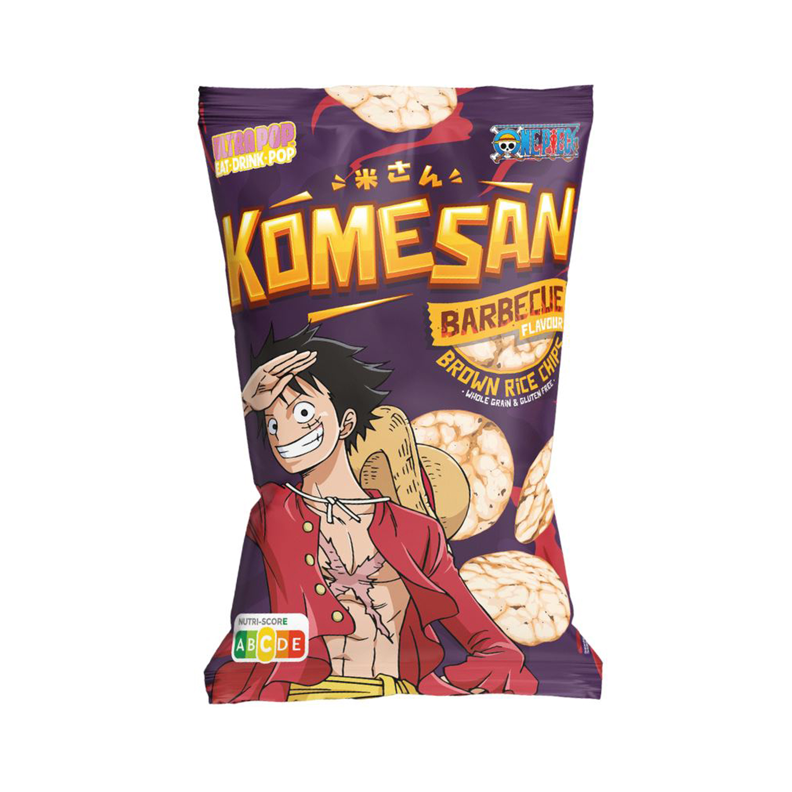 Rice Chips Bbq Luffy Komesan, One Piece  60gr