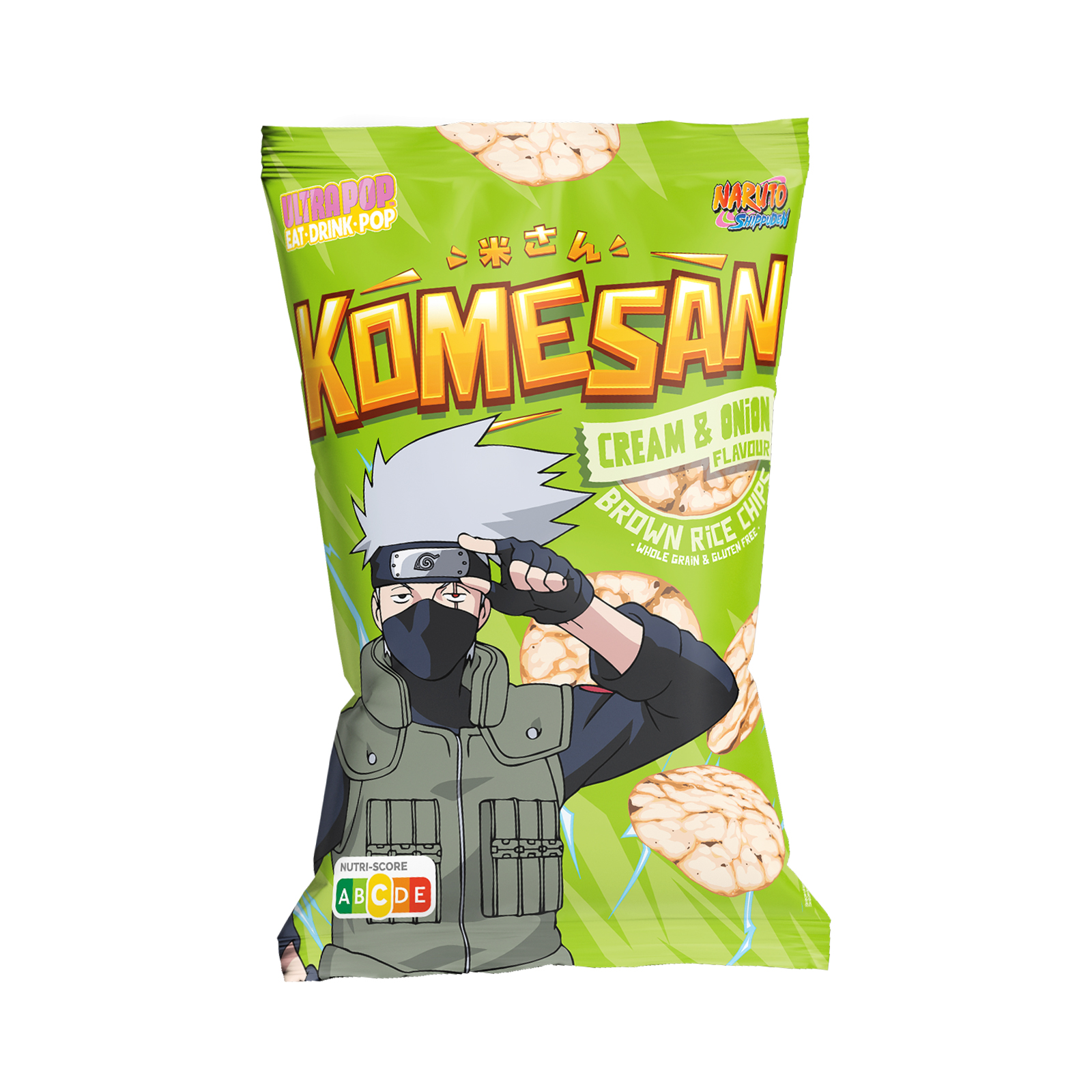 Rice Chips Cream And Onion Kakashi, Komesan, Naruto  60gr