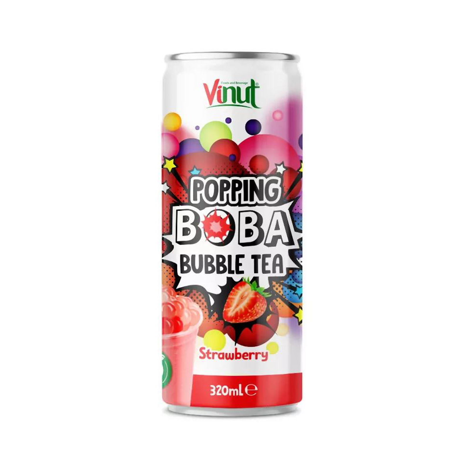 Bubble Tea Popping Boba Strawberry Flavor  320ml