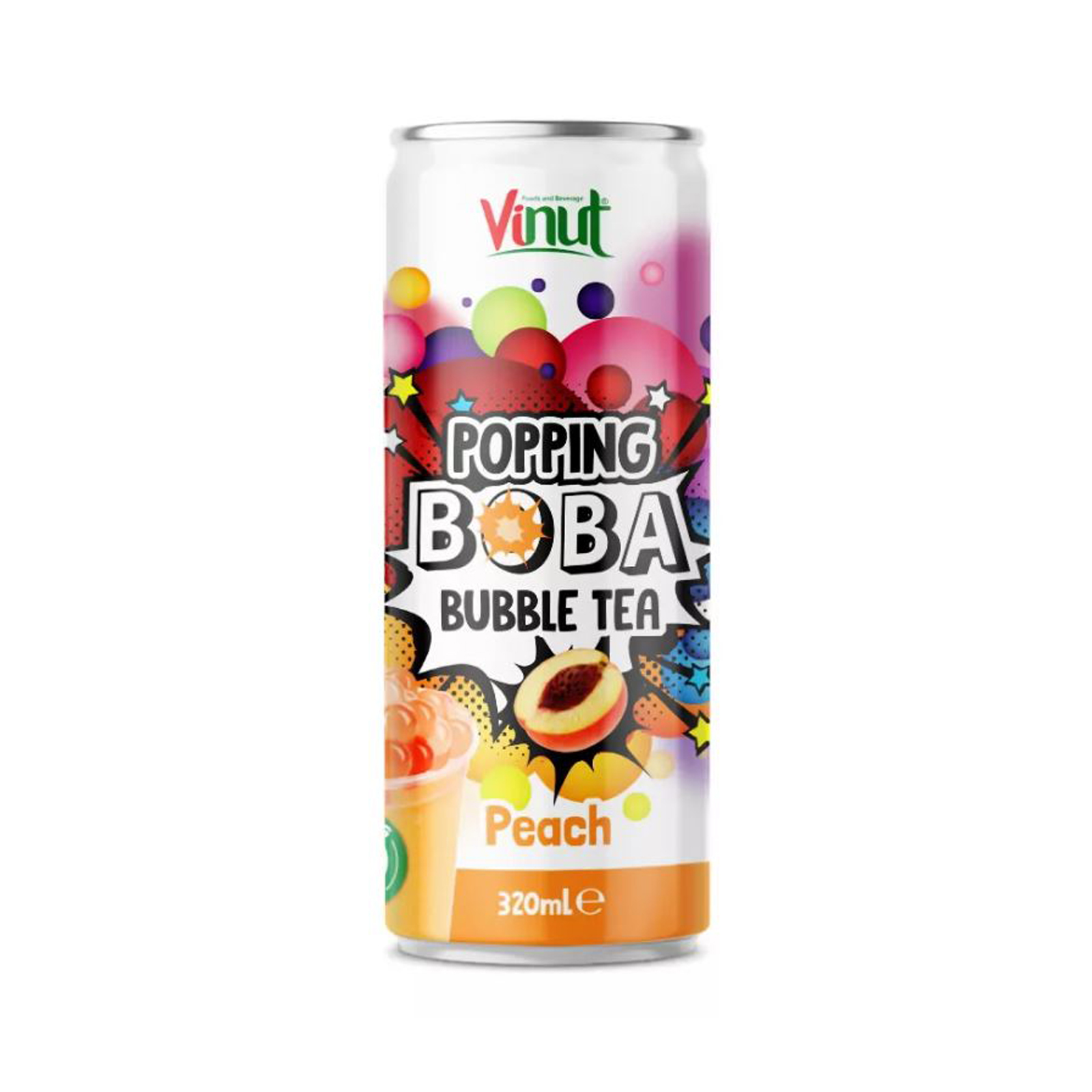 Bubble Tea Popping Boba Peach Flavor  320ml