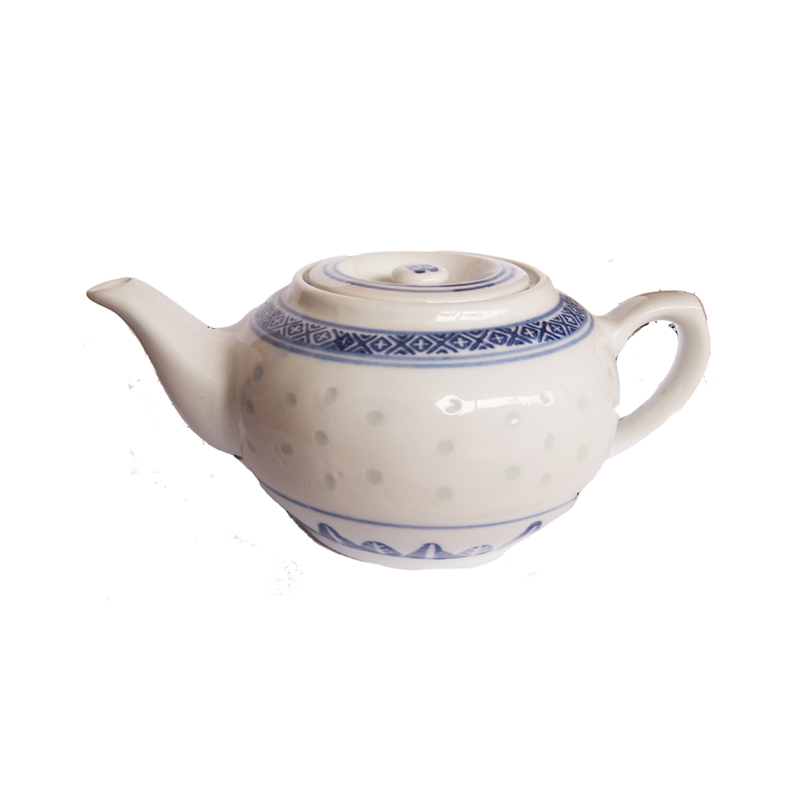 Tea Pot Blue/white, Porcelain 390cc 500gr