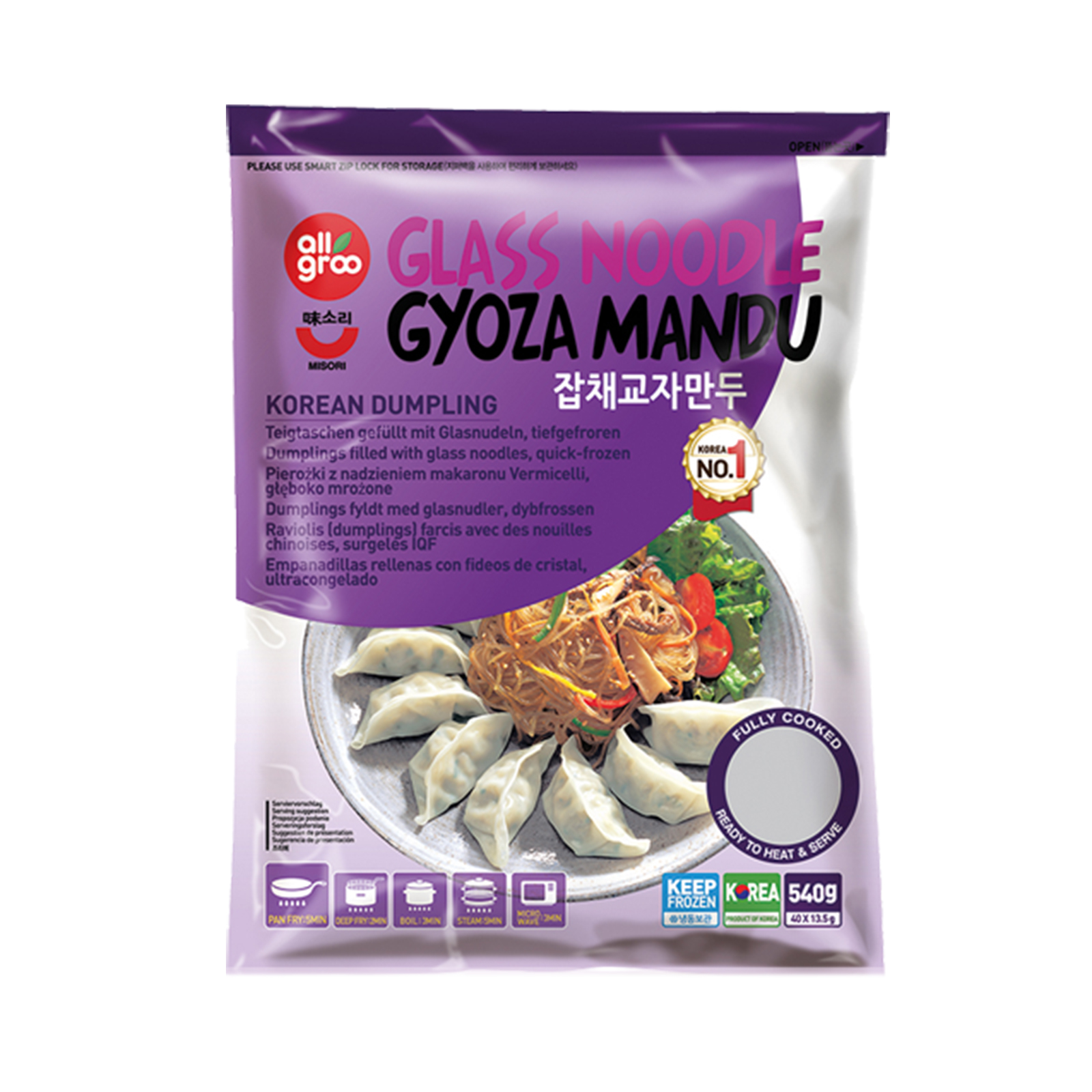 Glass Noodles Gyoza Mandu, Vermicelli 40pcs 540gr