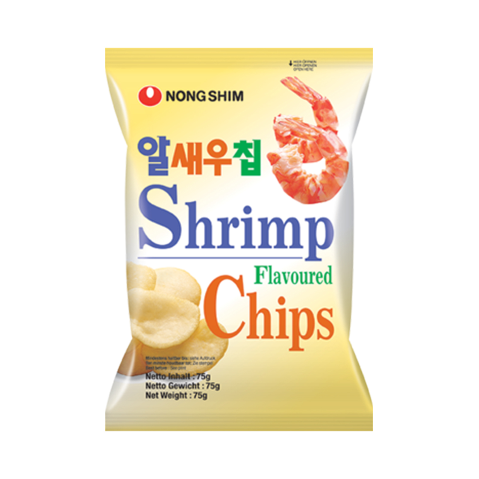 Shrimp Meat Flavored Chips Round Flakes  75gr