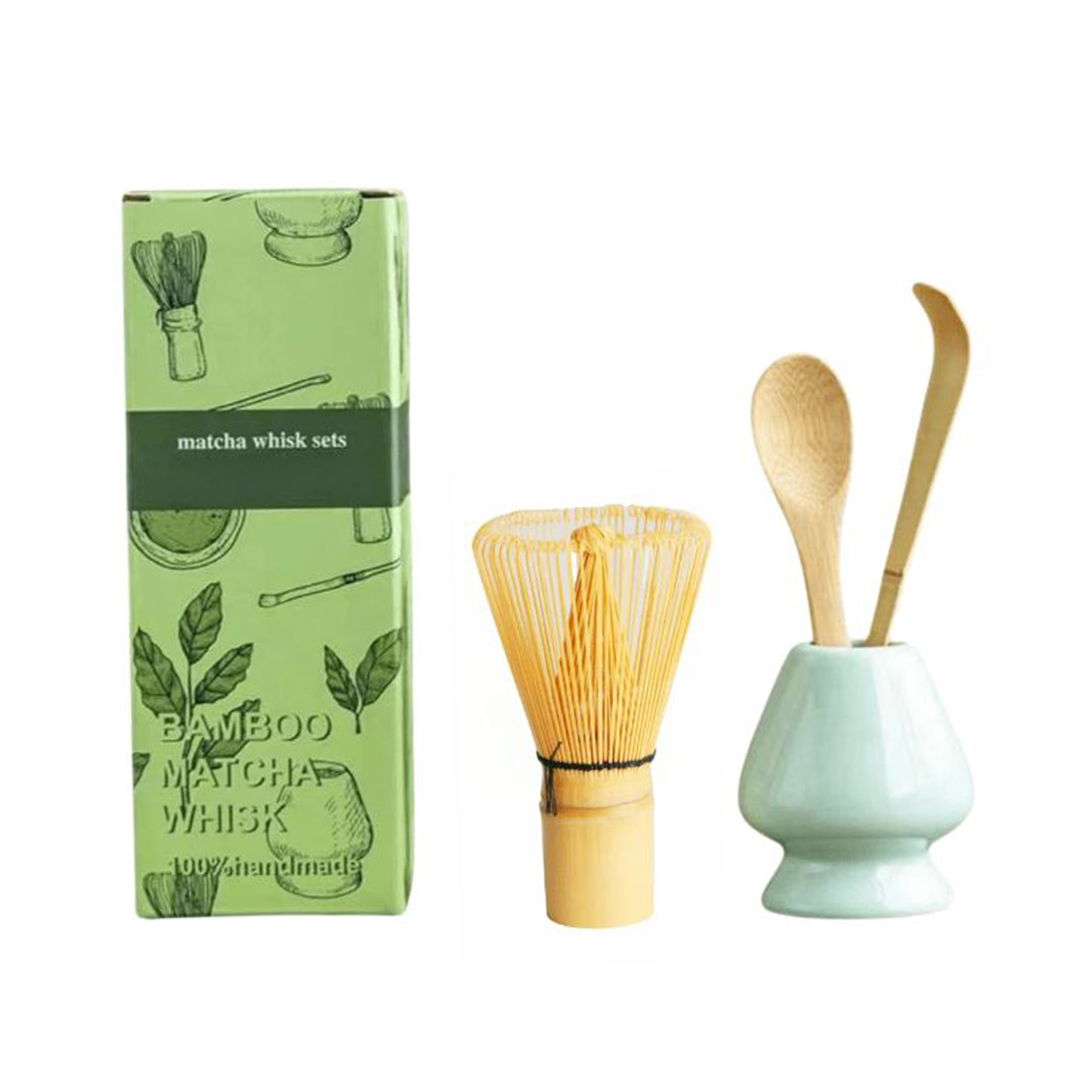 Set Matcha Whisk, Matcha Whisk Cup, Tea Spoon, Tea Stick  500gr