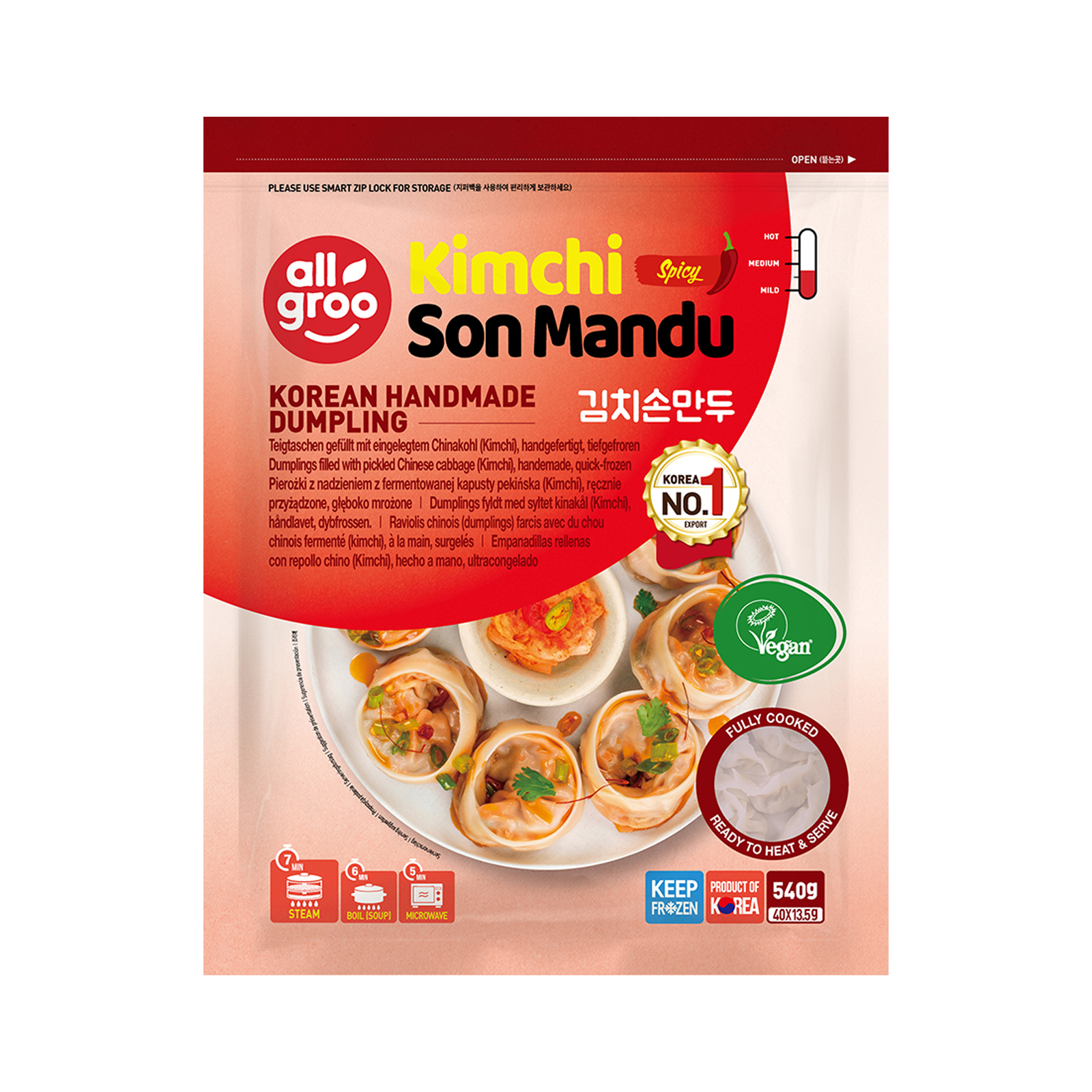 Kimchi Son Mandu Handmade  540gr