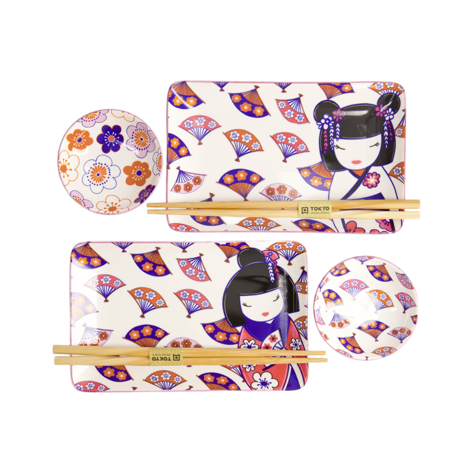 Kawaii Maiko Sushi Plate  Giftset/4 1000gr