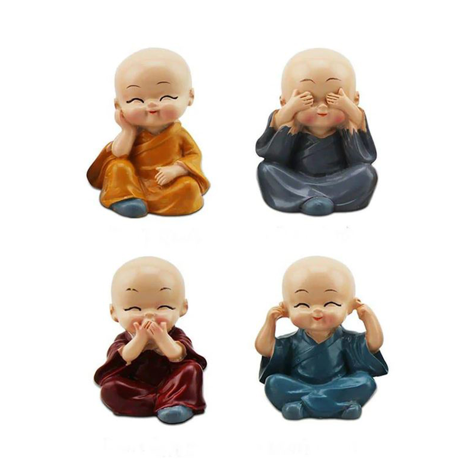 Monk Figurine Four Refusals Pose 4.5cm, 4pcs 500gr