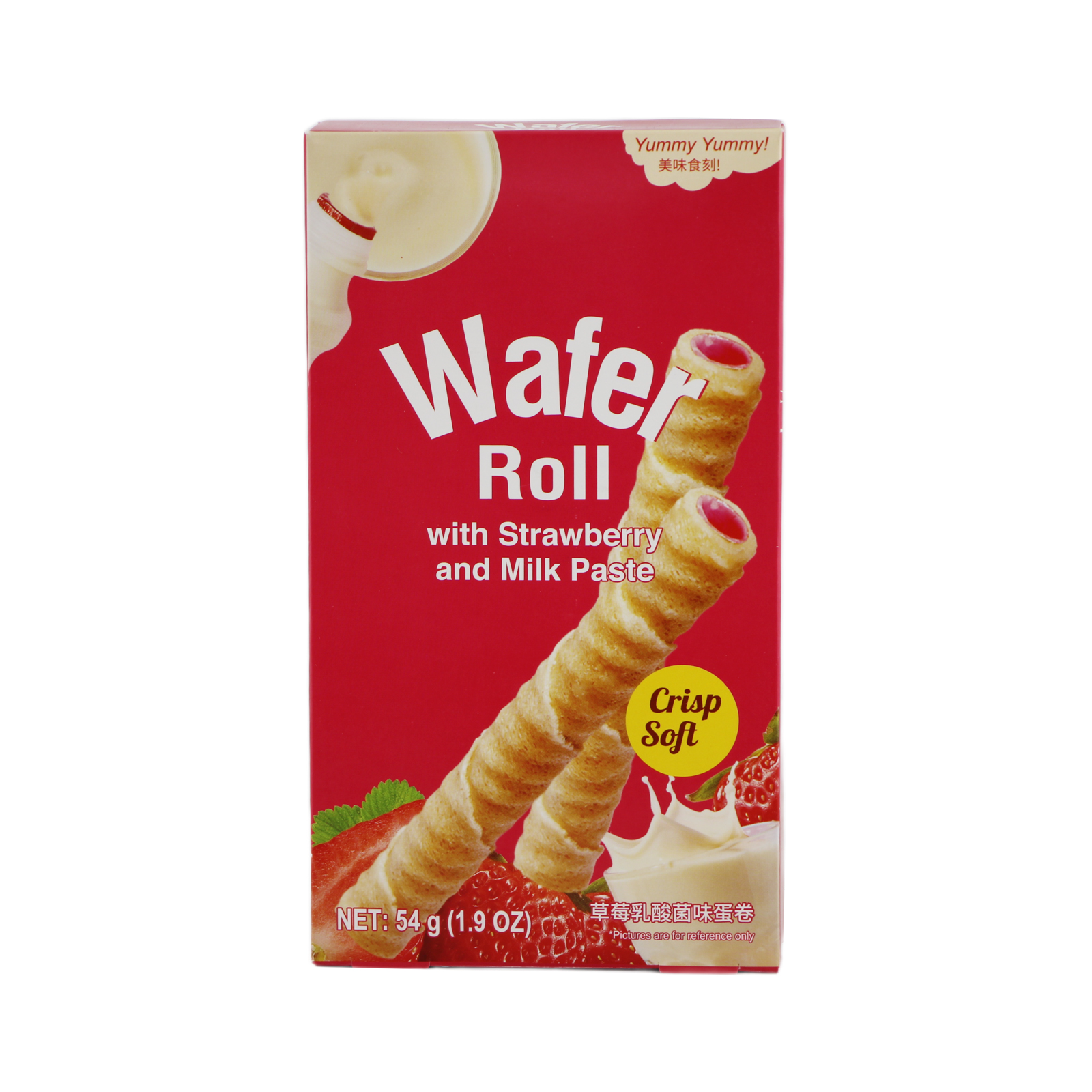 Wafer Roll Strawberry And Milk Paste  54gr