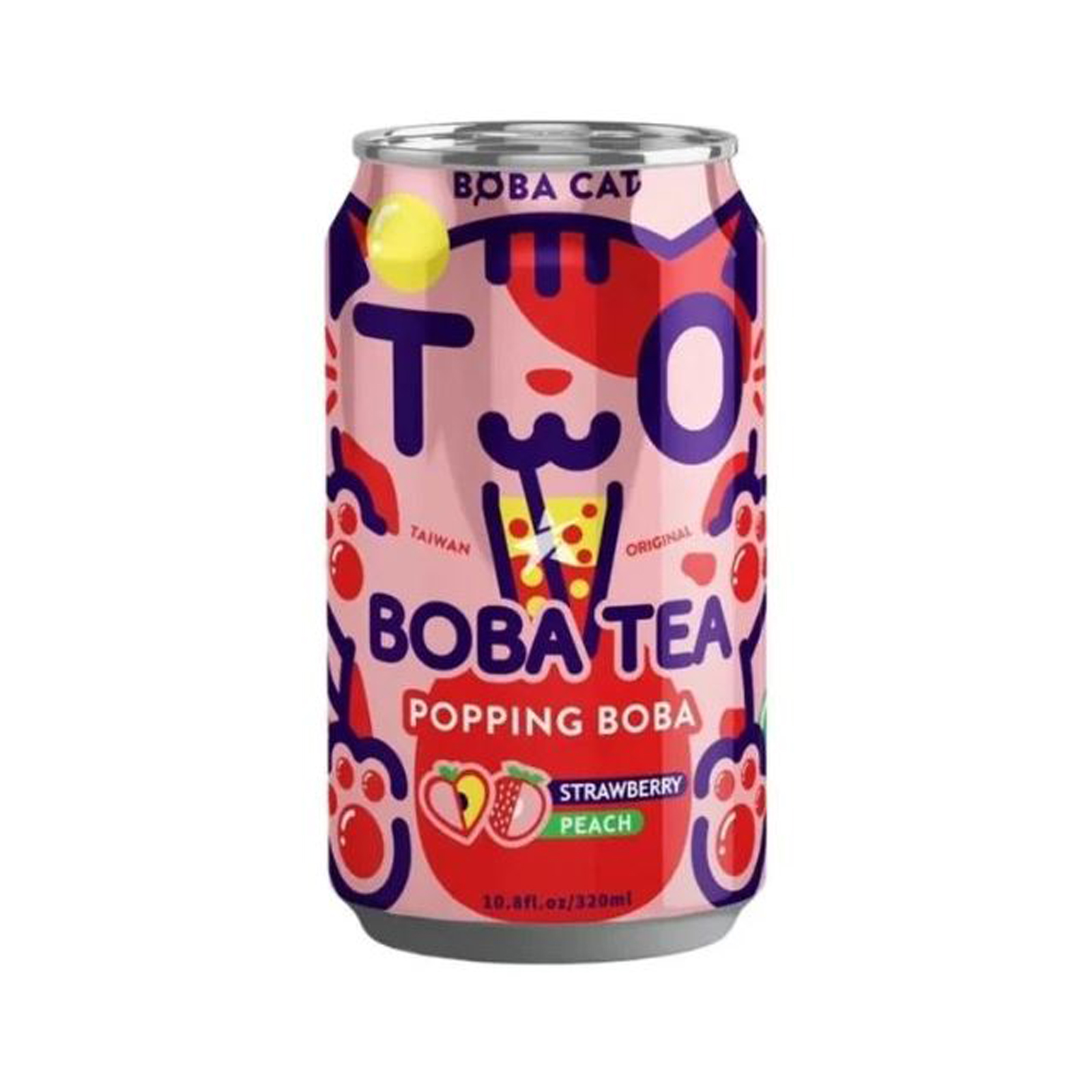 Popping Boba Bubble Tea Peach Strawberry  320ml