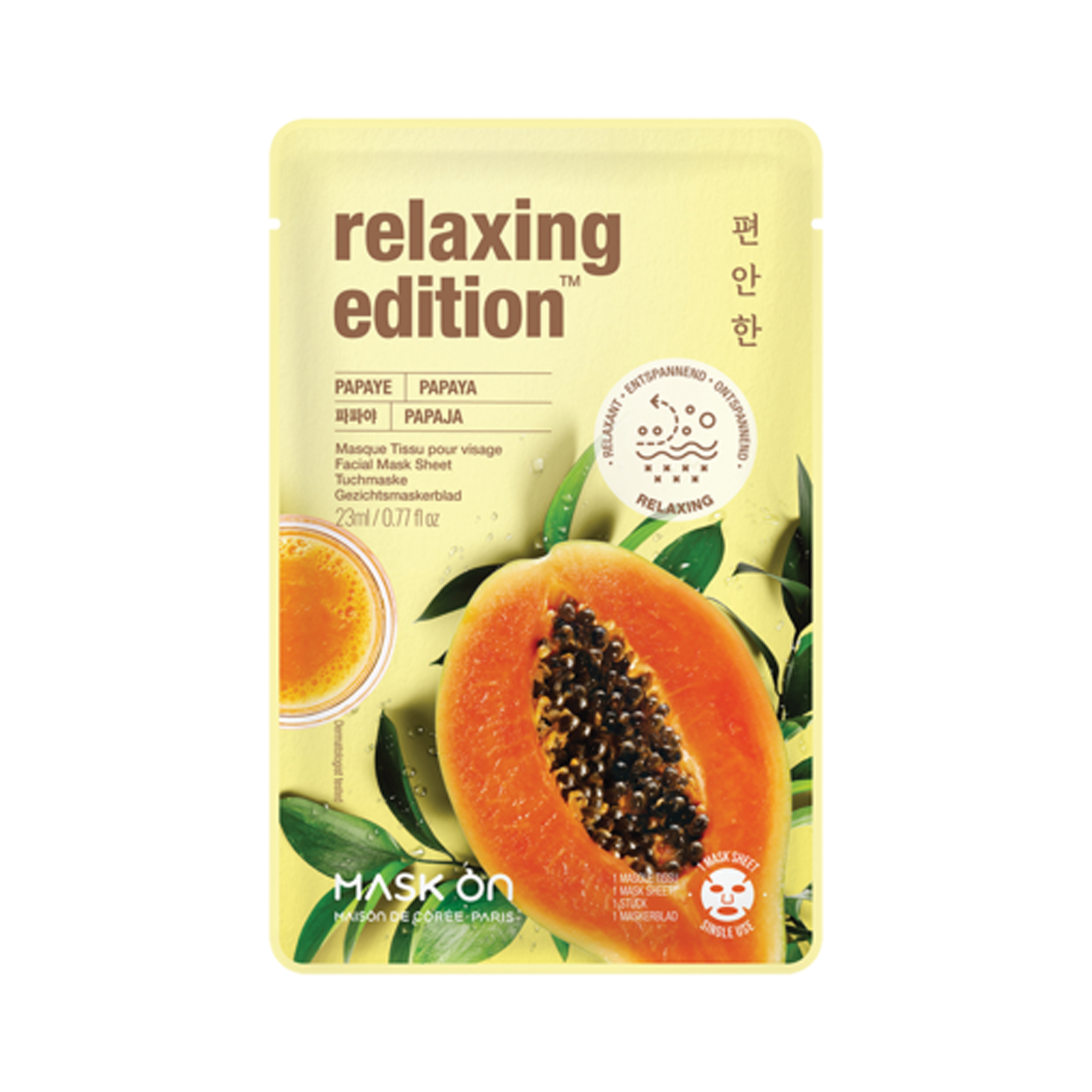 Relaxing Facial Mask Sheet With Papaya   23gr