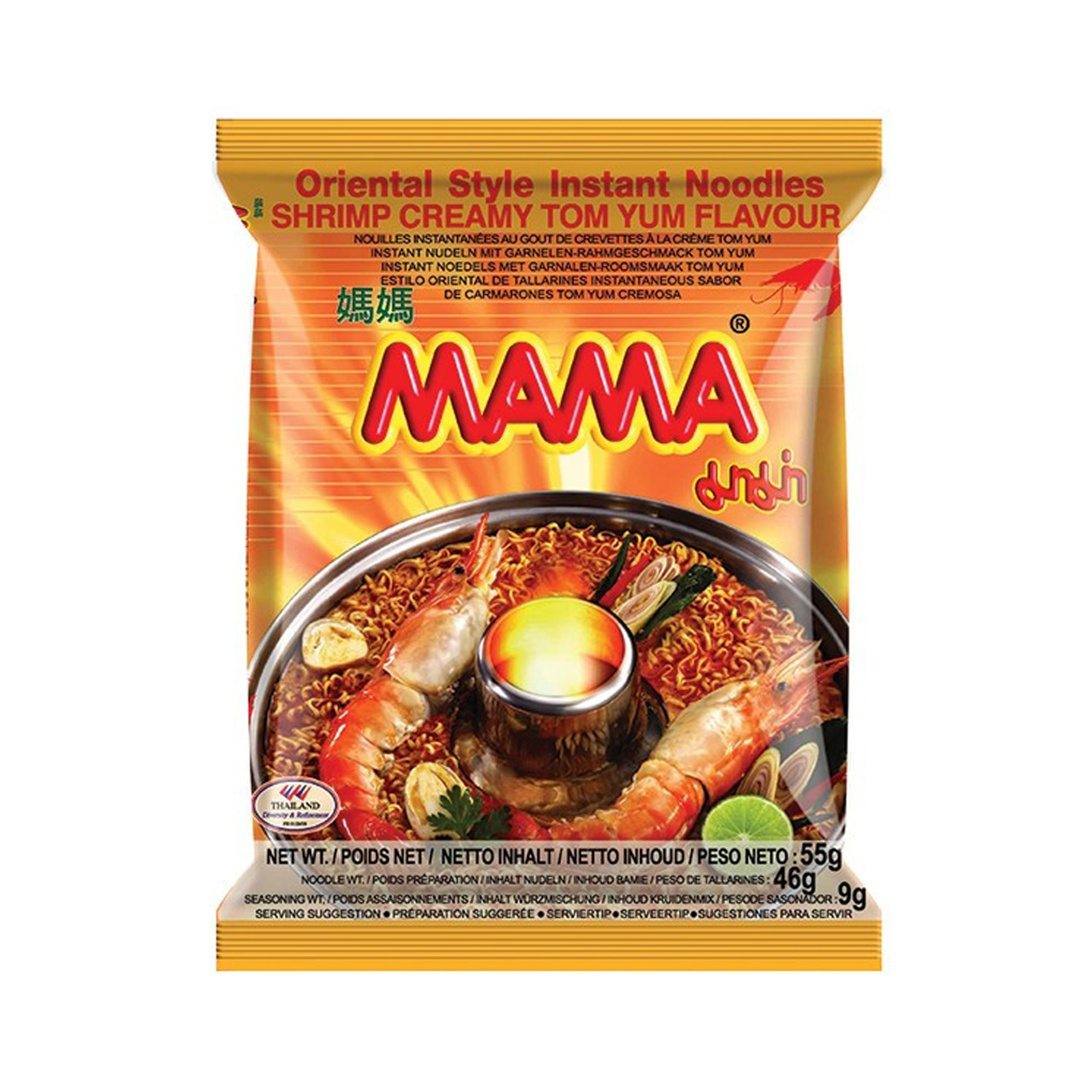 Shrimp Creamy Instant Noodle Tom Yum Flavor Pouch 55gr