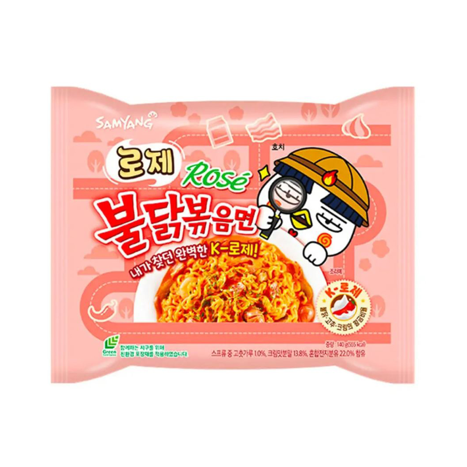 Buldak Ramen Instant Noodle Rose Hot Chicken  140gr