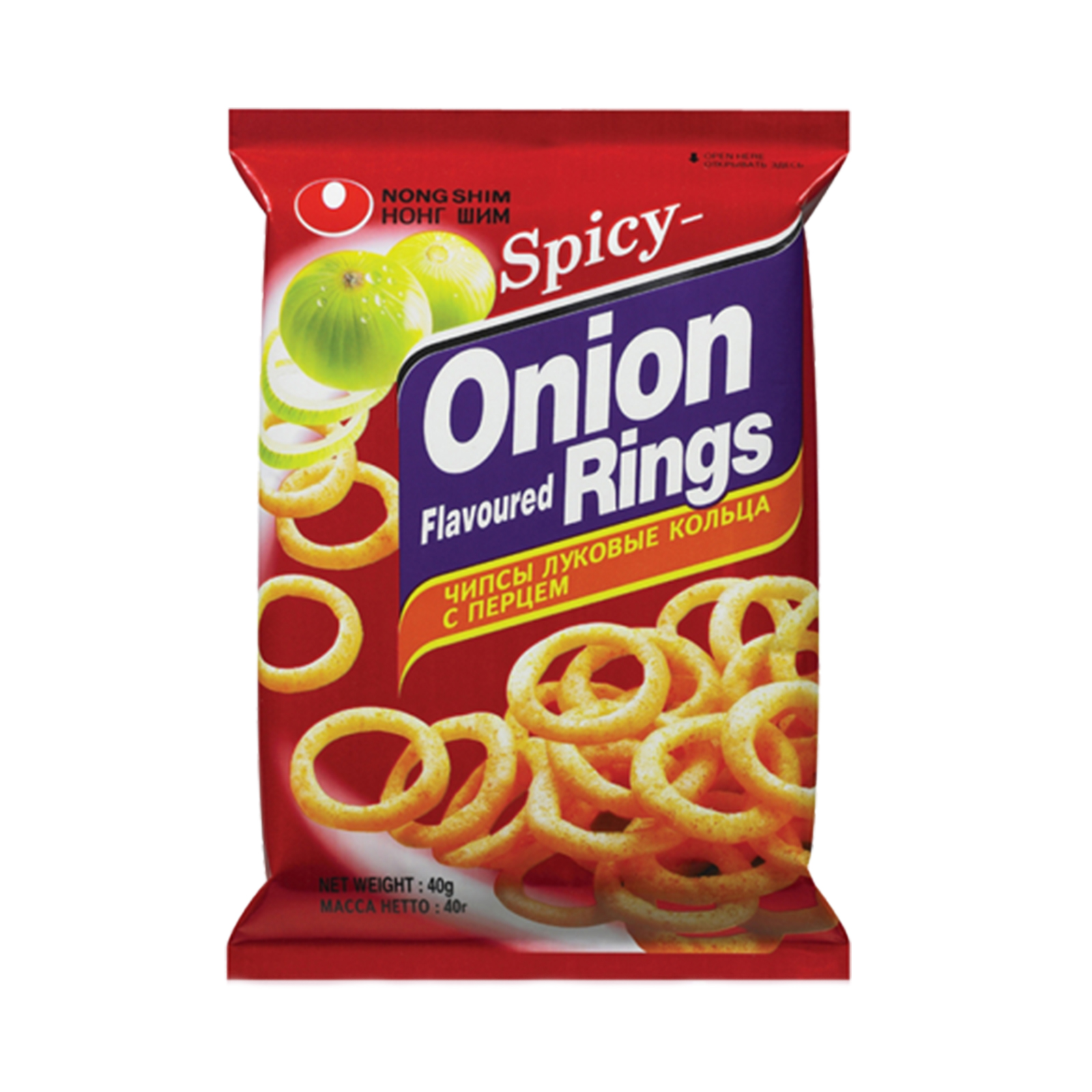 Чипсы луковые кольца Нонг ШИМ/onion Rings Nongshim, Корея, 40 г